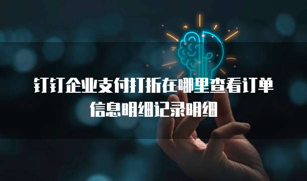 钉钉企业支付打折在哪里查看订单信息明细记录明细