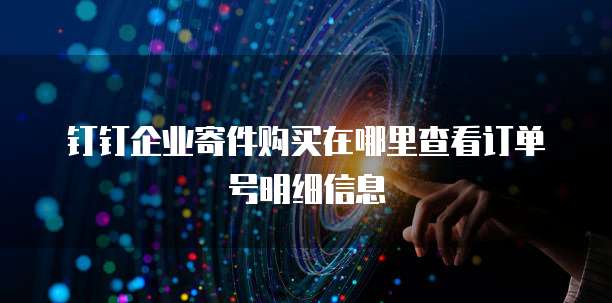 钉钉企业寄件购买在哪里查看订单号明细信息