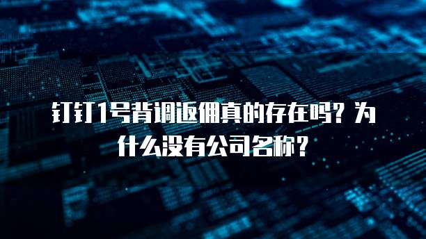 钉钉1号背调返佣真的存在吗?为什么没有公司名称?