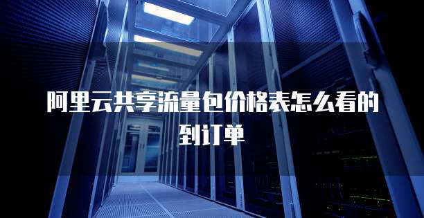 阿里云共享流量包价格表怎么看的到订单