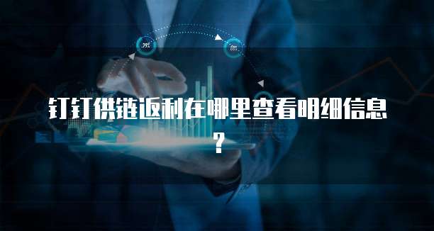 钉钉供链返利在哪里查看明细信息?