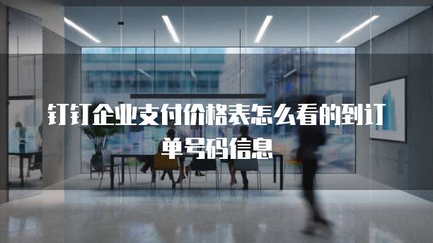 钉钉企业支付价格表怎么看的到订单号码信息