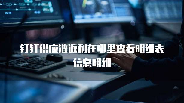 钉钉供应链返利在哪里查看明细表信息明细