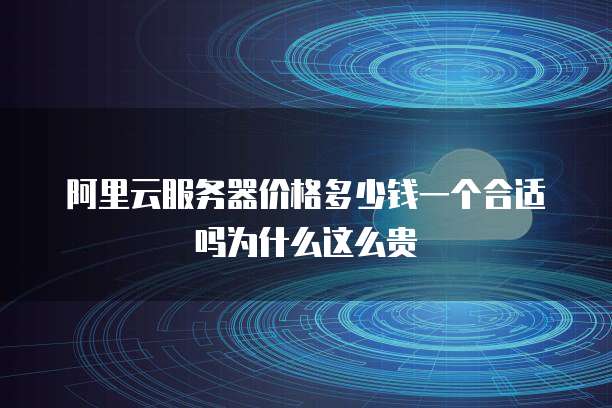 阿里云服务器价格多少钱一个合适吗为什么这么贵