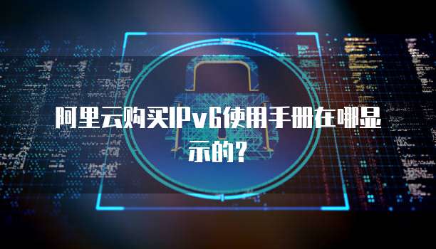 阿里云购买IPv6使用手册在哪显示的?