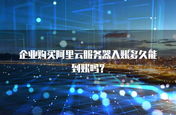 企业购买阿里云服务器入账多久能到账吗?