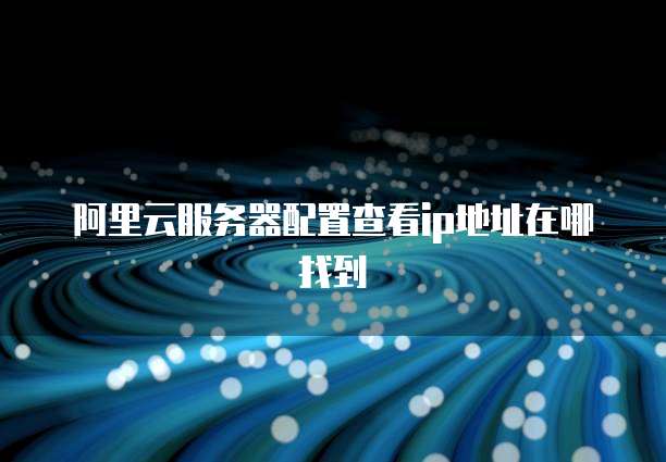 阿里云服务器配置查看ip地址在哪找到