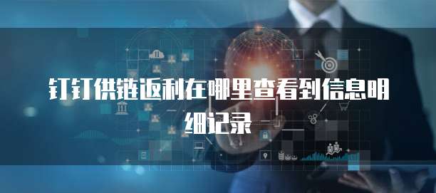 钉钉供链返利在哪里查看到信息明细记录