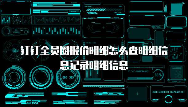 钉钉全员圈报价明细怎么查明细信息记录明细信息