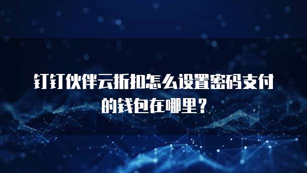 钉钉伙伴云折扣怎么设置密码支付的钱包在哪里?