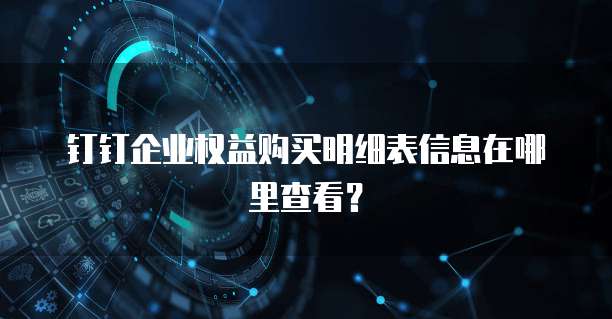 钉钉企业权益购买明细表信息在哪里查看?