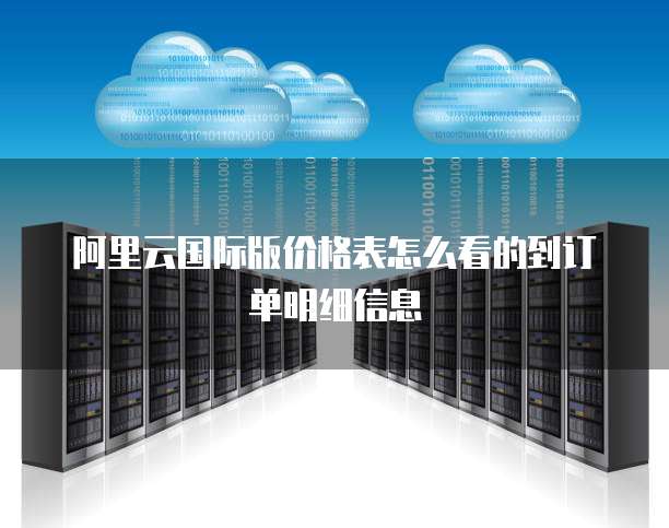 阿里云国际版价格表怎么看的到订单明细信息