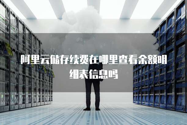 阿里云储存续费在哪里查看余额明细表信息吗