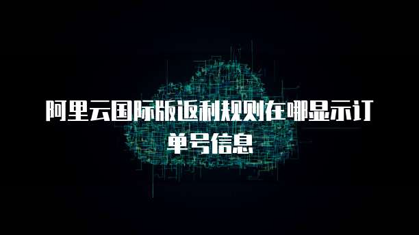 阿里云国际版返利规则在哪显示订单号信息