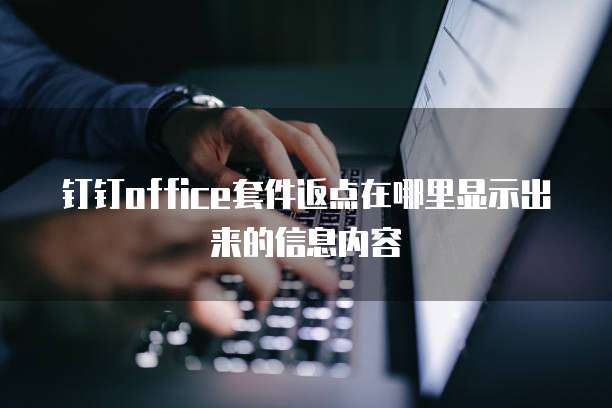 钉钉office套件返点在哪里显示出来的信息内容