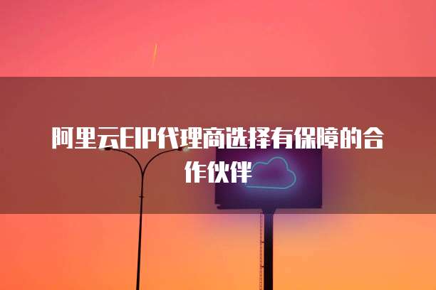阿里云EIP代理商选择有保障的合作伙伴