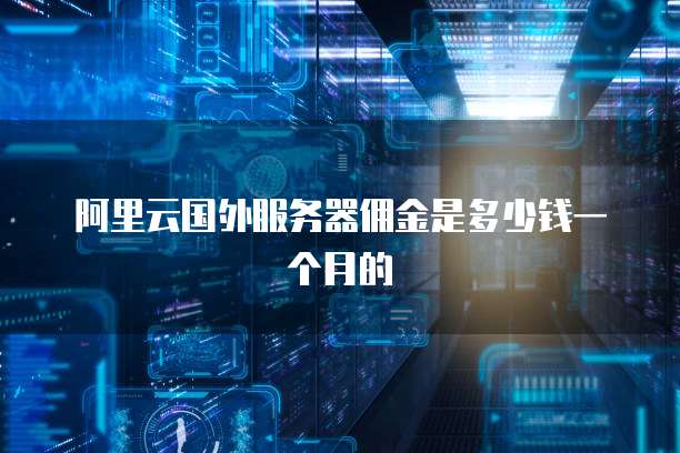 阿里云国外服务器佣金是多少钱一个月的