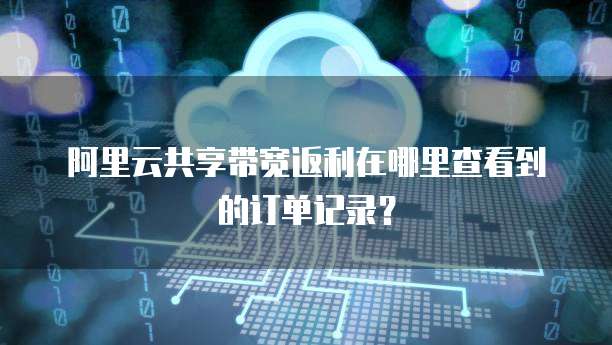 阿里云共享带宽返利在哪里查看到的订单记录?