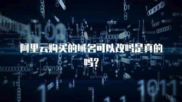阿里云购买的域名可以改吗是真的吗?