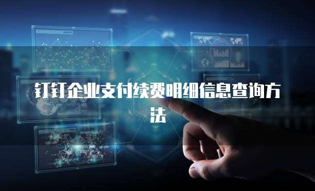 钉钉企业支付续费明细信息查询方法