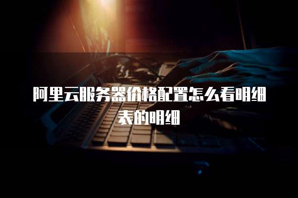 阿里云服务器价格配置怎么看明细表的明细