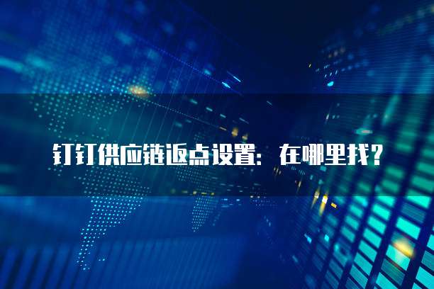 钉钉供应链返点设置:在哪里找?