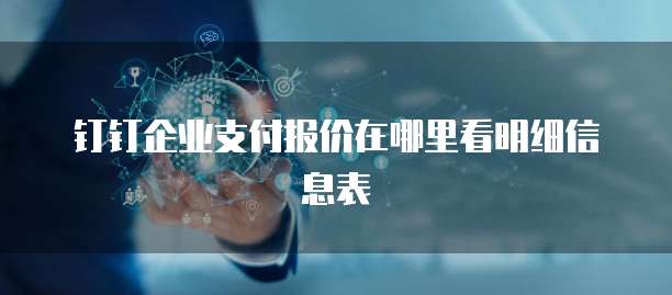 钉钉企业支付报价在哪里看明细信息表