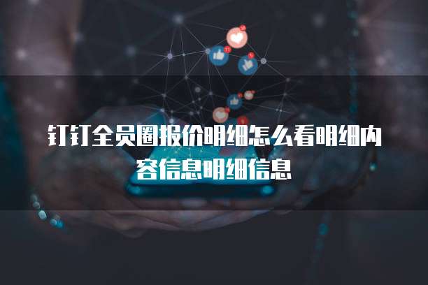 钉钉全员圈报价明细怎么看明细内容信息明细信息