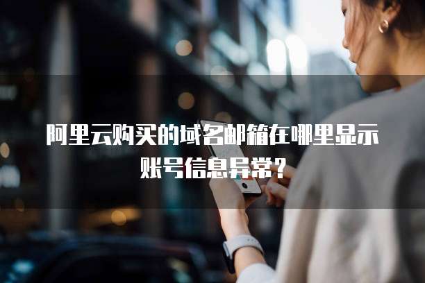 阿里云购买的域名邮箱在哪里显示账号信息异常？