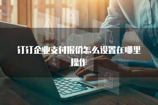 钉钉企业支付报价怎么设置在哪里操作