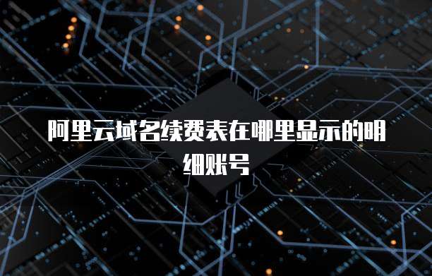 阿里云域名续费表在哪里显示的明细账号