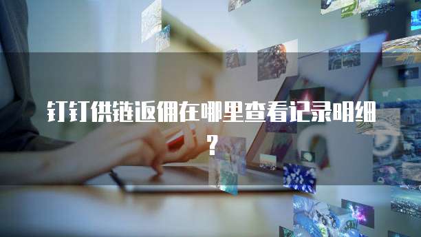 钉钉供链返佣在哪里查看记录明细?