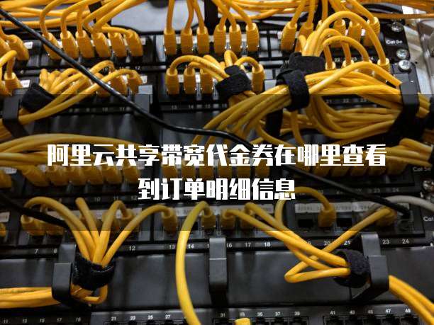 阿里云共享带宽代金券在哪里查看到订单明细信息
