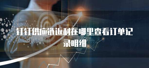 钉钉供应链返利在哪里查看订单记录明细
