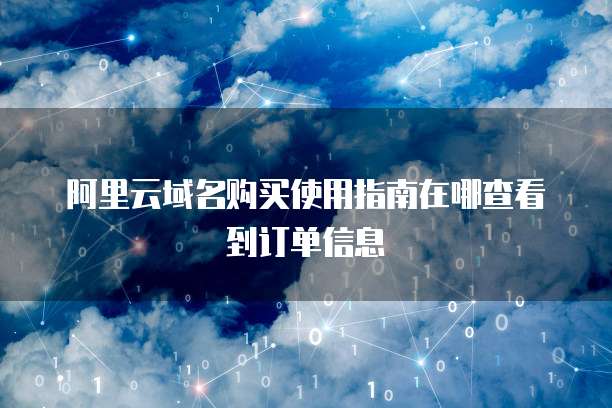 阿里云域名购买使用指南在哪查看到订单信息