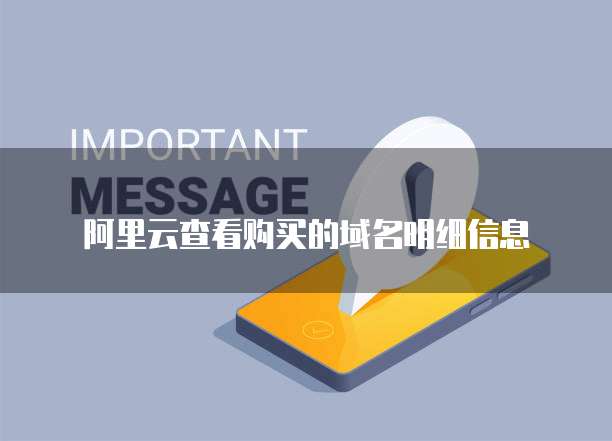 阿里云查看购买的域名明细信息