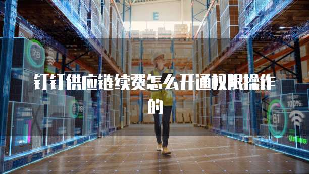 钉钉供应链续费怎么开通权限操作的