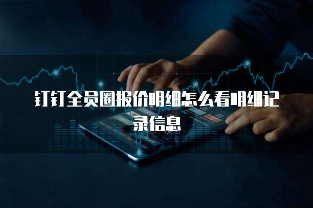 钉钉全员圈报价明细怎么看明细记录信息
