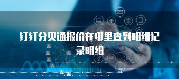 钉钉分贝通报价在哪里查到明细记录明细