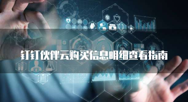 钉钉伙伴云购买信息明细查看指南