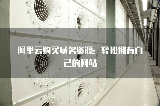 阿里云购买域名资源:轻松拥有自己的网站