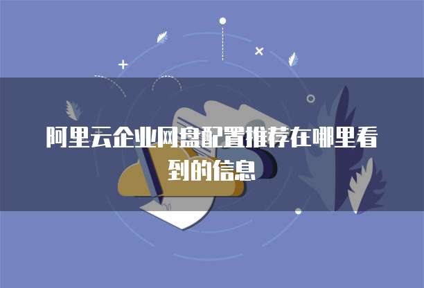 阿里云企业网盘配置推荐在哪里看到的信息