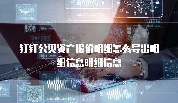 钉钉公贝资产报价明细怎么导出明细信息明细信息