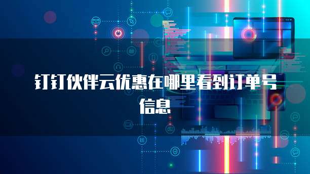 钉钉伙伴云优惠在哪里看到订单号信息