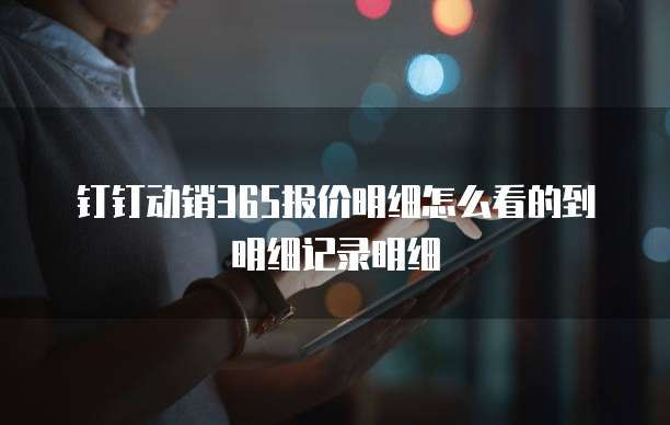 钉钉动销365报价明细怎么看的到明细记录明细