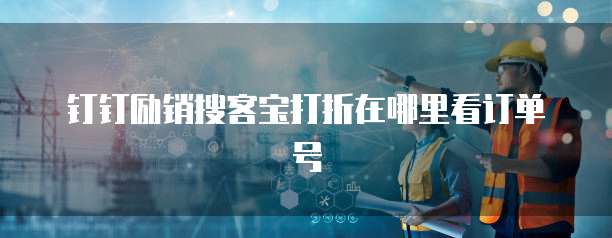 钉钉励销搜客宝打折在哪里看订单号