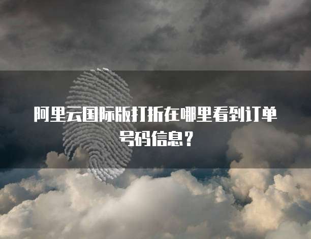 阿里云国际版打折在哪里看到订单号码信息?