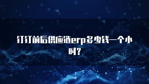 钉钉前后供应链erp多少钱一个小时?