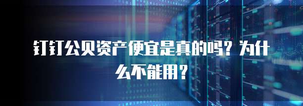 钉钉公贝资产便宜是真的吗?为什么不能用?