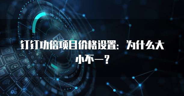 钉钉功倍项目价格设置:为什么大小不一?